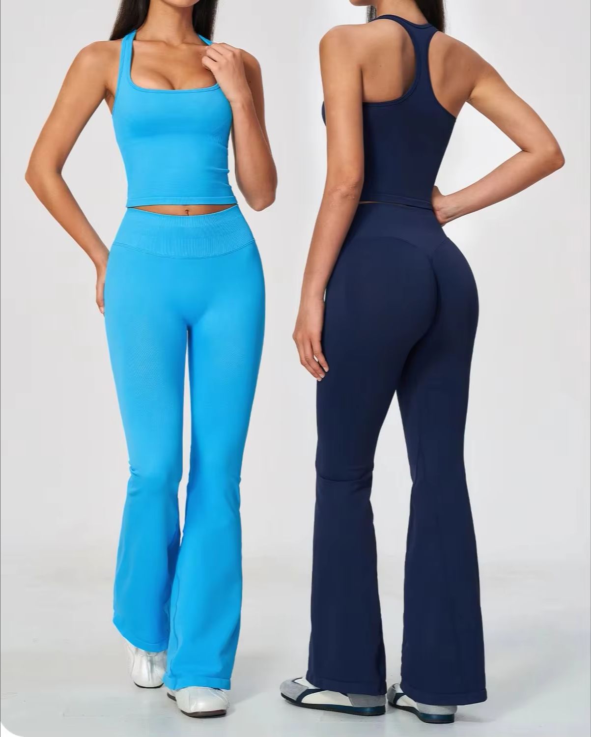 Seamless Ribbed Workout Tank Top - Completo da yoga da donna in