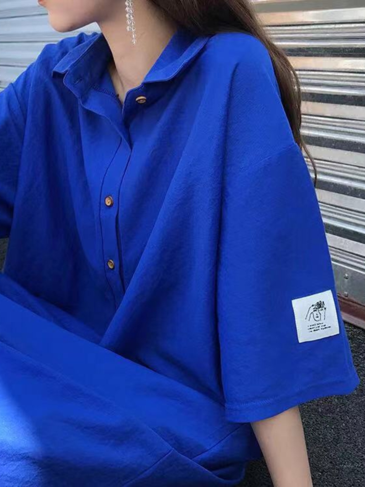Korean Style A Line Shirt Dress - Abito camicia taglie forti, modello che
