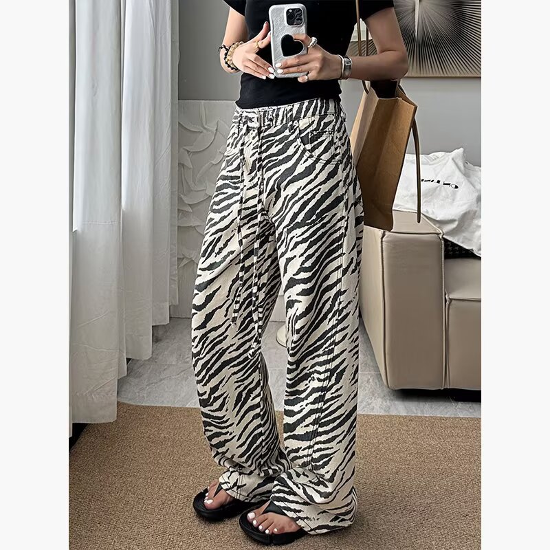 Jeans - Jeans da donna con motivo zebrato,