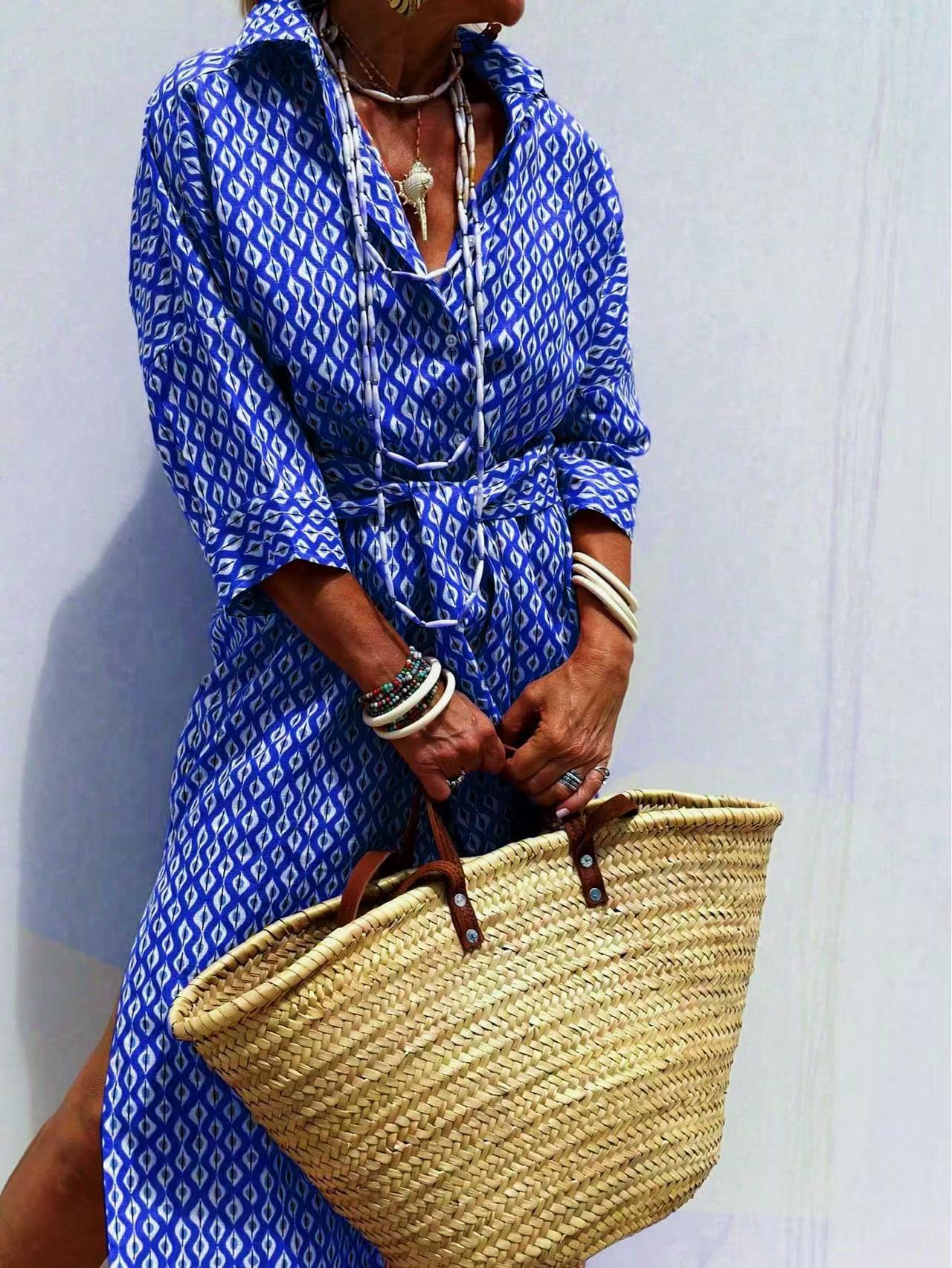 Maxi Abito Lungo Estivo Effett - Casual Loose Linen Shirt Dress recensione e prezzo