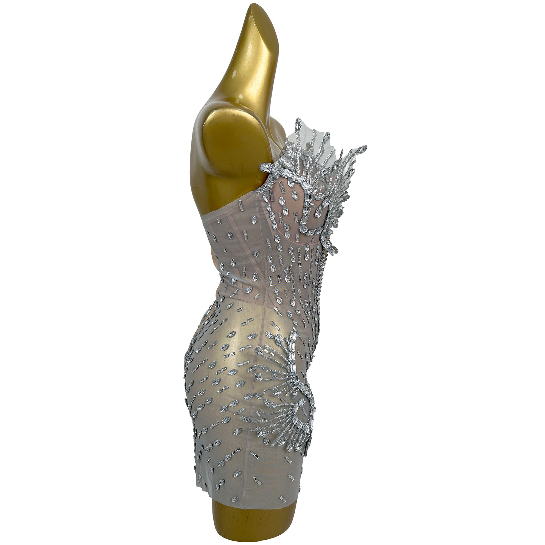 Abito Mini Senza Spalline con  - Sparkly Rhinestone Club Party Dress recensione e prezzo