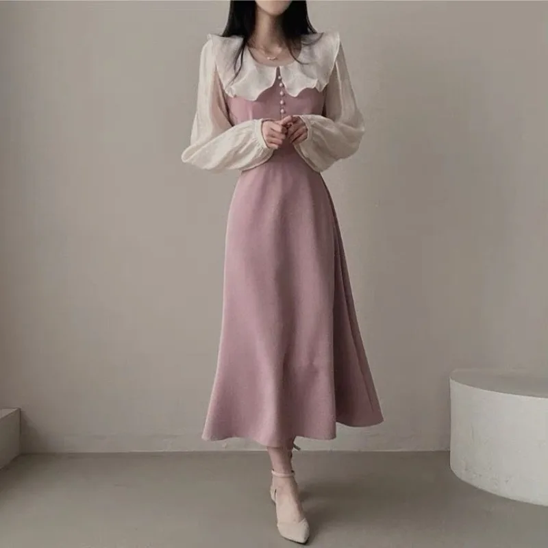 Abiti a maniche lunghe Donna F - French Vintage Floral Midi Dress recensione e prezzo