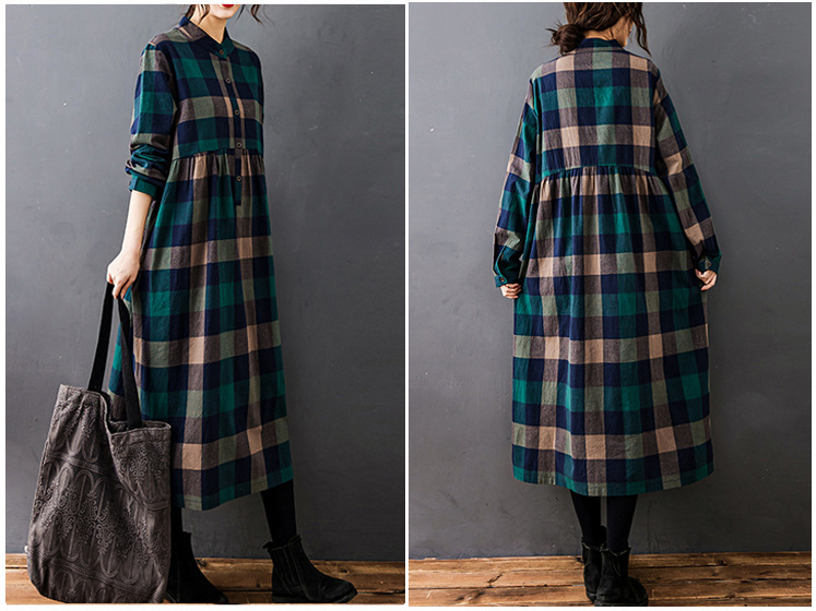 Abito da donna autunnale nuovo - Casual Loose Linen Shirt Dress recensione e prezzo