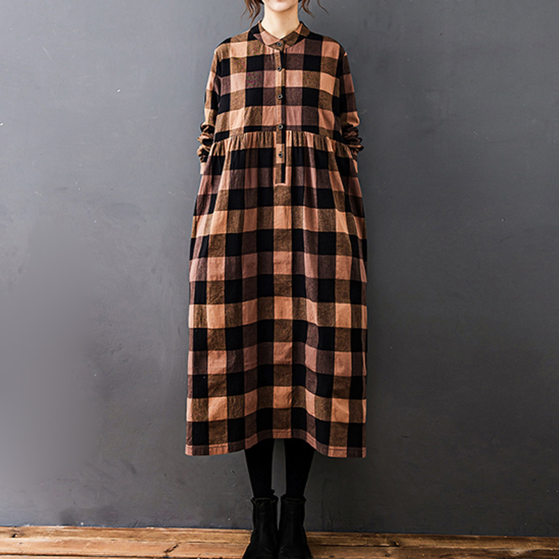 Abito da donna autunnale nuovo - Casual Loose Linen Shirt Dress recensione e prezzo